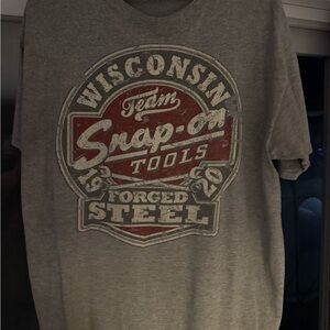 Snap Gray and Red Graphic Tee